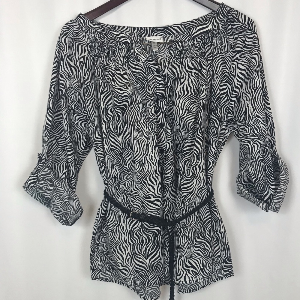 Harve' Bernand Zebra Striped Blouse
